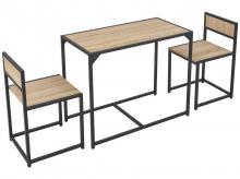 Jídelní set 51468, 3 kusy, jídelní stůl a 2 židle, s ocelovou kostrou, 90 x 47 x 77 cm