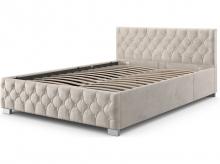Čalouněná postel Nizza 300251, rám postele s LED osvětlením, sametovým potahem a úložným prostorem, 120 x 200 cm