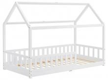 Dětská postel Marli 300601, s ochranou proti pádu, lamelovým roštem a střechou, 90 x 200 cm