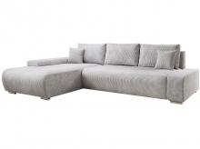 Pohovka Iseo 300657, ve tvaru L, funkce spánku, látková, moderní a pohodlná, světle šedá, 260 x 180 x 81 cm
