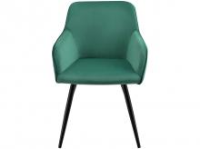 Čalouněná židle Tarje 51373, se sametovým potahem, zelená, max. 110 kg