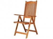 Zahradní židle 84B-312, skládací, nastavitelné v 5 směrech, olejované, akátové dřevo, 64 x 55 x 110 cm