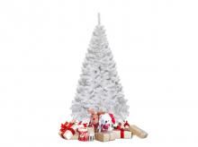 Umělý vánoční stromek CM19733, s 350 špičkami, kovový stojan, PVC jehličí, 150 cm, bílý