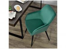 Čalouněná židle Tarje 51373, se sametovým potahem, zelená, max. 110 kg
