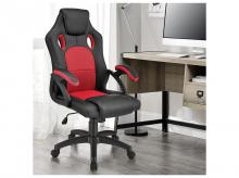Kancelářská židle Montreal 28215, herní židle, ergonomická, výškově nastavitelná, polstrovaná, do 120 kg, červená