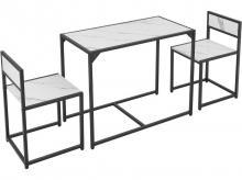 Jídelní set 51469, 3 kusy, jídelní stůl a 2 židle, s ocelovou kostrou, 90 x 47 x 77 cm