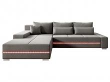 Pohovka Davos 300649, s LED, pohodlná pohovka, ve tvaru L, s funkcí spaní, 260 x 72 x 180 cm