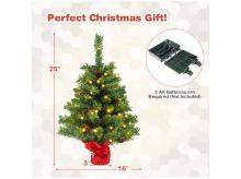 Umělý vánoční stromek CM23993, mini, s šiškami, 50 LED světel, 8 režimů