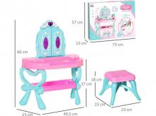 Dětský toaletní stolek 350-121, se stoličkou, klavírní klávesy, 32-dílný