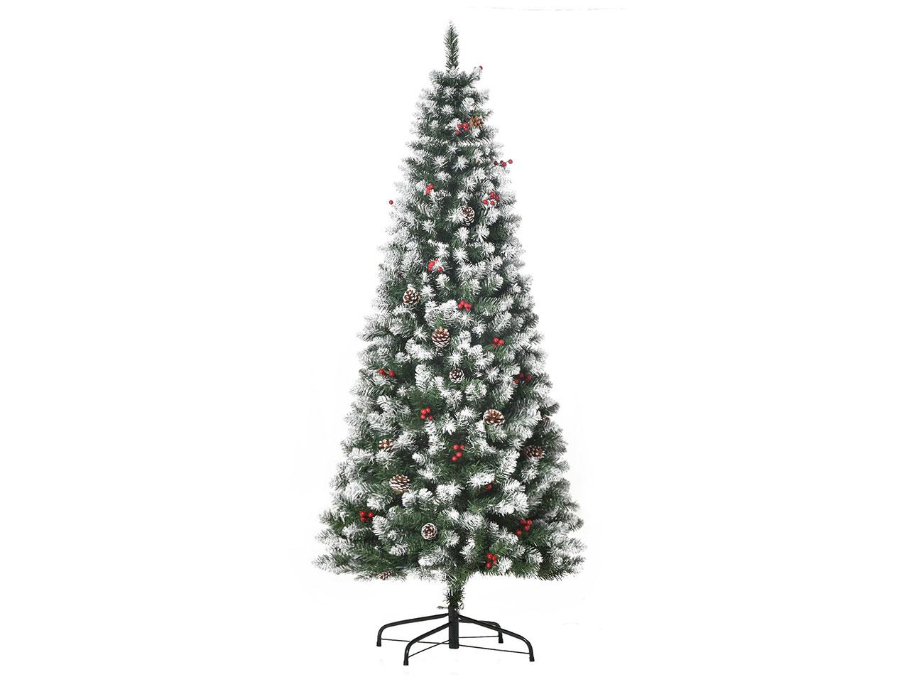 Umělý vánoční stromek 830-382V01, s 618 větvemi, snadná montáž, PVC, kovový, zelený, 65 x 180 cm