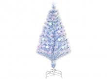 Umělý vánoční stromek 830-242V91, se 3 LED světly, jedlička, PVC, kov, bílomodrý, 60 x 120 cm