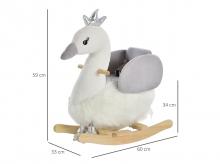 Dětské houpací zvířátko 330-106, labuť, s labutím voláním, od 18 měsíců, bílé, 60 x 33 x 59 cm