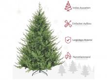 Umělý vánoční stromek 830-534V00GN, jedle, realistický vzhled, rychlá montáž, plast, zelená, 136 x 136 x 180 cm