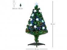 Umělý vánoční stromek 02-0344, s LED světly, 90 větví, plast, 90 cm