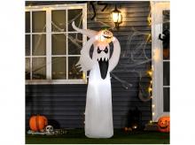 Dekorace na Halloween 844-235V90, strašidlo, LED, polyester, bílá, 80 x 40 x 180 cm