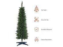 Umělý vánoční stromek 830-195, se stojanem, umělá jedle, 294 větví, PVC, zelený, 1,5 m