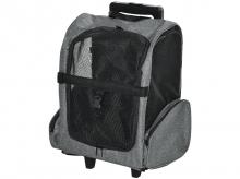 Přepravní taška pro zvířata D00-136GY, batoh, 2v1, výsuvná rukojeť, boční kapsy, šedá, 42 x 25 x 55 cm