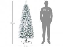 Umělý vánoční stromek 830-374V91, s LED světly, PVC, kov, zelenobílý, 60 x 180 cm