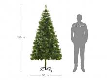 Umělý vánoční stromek 830-137, 505 hustých větví, autentický, s kovovým stojanem, PET, zelený, 90 x 210 cm