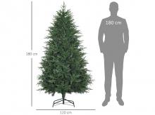 Umělý vánoční stromek 830-536V00GN, umělá jedle, realistický vzhled, rychlá montáž, plast, zelený, 120 x 120 x 180 cm
