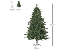 Umělý vánoční stromek 830-364V01, jedlička, PVC, PE, kov, zelený, 120 × 180 cm