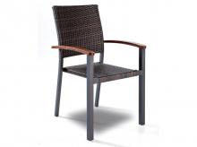 Zahradní židle Genua, stohovací židle, hnědá, 89 x 56 x 59 cm
