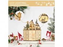 Adventní kalendář 830-414, dekorace, LED světla, 24 šuplíků, přírodní