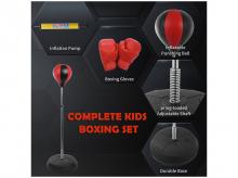 Dětský boxerský stojan B1-0053, sada, nastavitelná výška, 1 pár rukavic a pumpy, vhodné pro profesionály a začátečníky