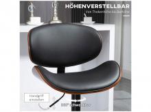 Barová židle 835-819V00BK, sada 2 ks, výškově nastavitelná, z umělé kůže, otočné židle s podnožkami, černá, ocel, 53 x 52 x 92-112 cm