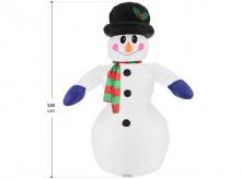 Nafukovací vánoční dekorace 51096, sněhulák, s integrovaným ventilátorem a 20 LED, IP44, XXL, 240 cm