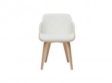 Jídelní židle Lucien, světlé dřevo, designová, bílá, 52 x 58 x 81 cm