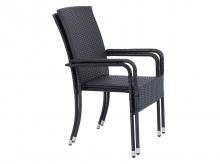 Zahradní židle 51521, 2 ks, polyratanová, stohovatelné s područkami, lehká, stabilní, 90 x 60 x 56 cm