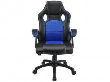 Kancelářská židle Montreal 28214, herní židle, ergonomická, výškově nastavitelná, polstrovaná, do 120 kg, modrá
