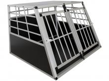 Přepravní box pro psy 26963, robustní a snadno udržovatelný, 2 mřížkové dveře uzavíratelné, hlinikový, XL, 96 x 91 x 70 cm