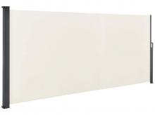 Markýza 25543, boční, výsuvná, neprůhledná, zástěna na balkón a terasu, roleta s držákem na zeď, béžová, 500 x 200 cm