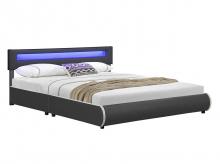 Čalouněná postel Sevilla 28928, rám postele s LED osvětlením a lamelovým roštem, 180 x 200 cm