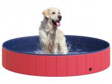 Bazén pro psy D01-005, skládací, brouzdaliště, červený, 160 x 30 cm