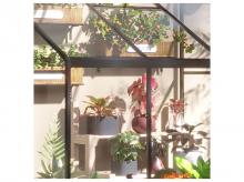 Skleník 845-525, boční zahradní přístřešek s nastavitelnou střechou, uzamykatelné dveře, 182 x 122 cm