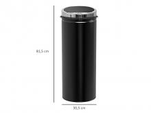 Odpadkový koš 03-0046, pohybový senzor, nerezový, černý, 30,5 x 30,5 x 81,5 cm