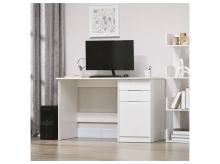 Počítačový stůl 836-440WT, se zásuvkami, domácí kancelářský stůl, s úložnou skříňkou, studijní pracovní stanice, 120 x 60 cm, bílý