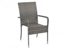 Zahradní židle 51522, 2 ks, polyratanová zahradní židle, moderní židle v setu, stohovatelné, s područkami, 90 x 60 x 56 cm