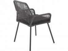 Zahradní židle 51532, 2 ks, stylové židle s proutěným výpletem a polštáři, 61 x 57 x 86 cm