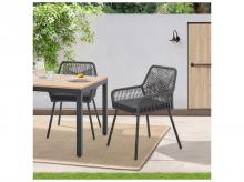 Zahradní židle 51532, 2 ks, stylové židle s proutěným výpletem a polštáři, 61 x 57 x 86 cm