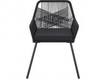 Zahradní židle 51531, 2 ks, stylové židle s proutěným výpletem a polštáři, 61 x 57 x 86 cm