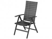 Zahradní židle Genoa, tkané skládací křeslo, šedo-antracitová, 58,5 x 106 x 73 cm 
