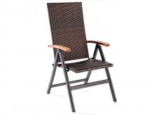 Zahradní židle Genoa, skládací židle, hnědá, 73 x 58,5 x 106 cm