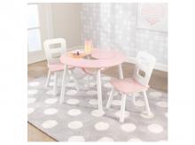 Set stůl a 2 židle KIDKRAFT, růžovo-bílý