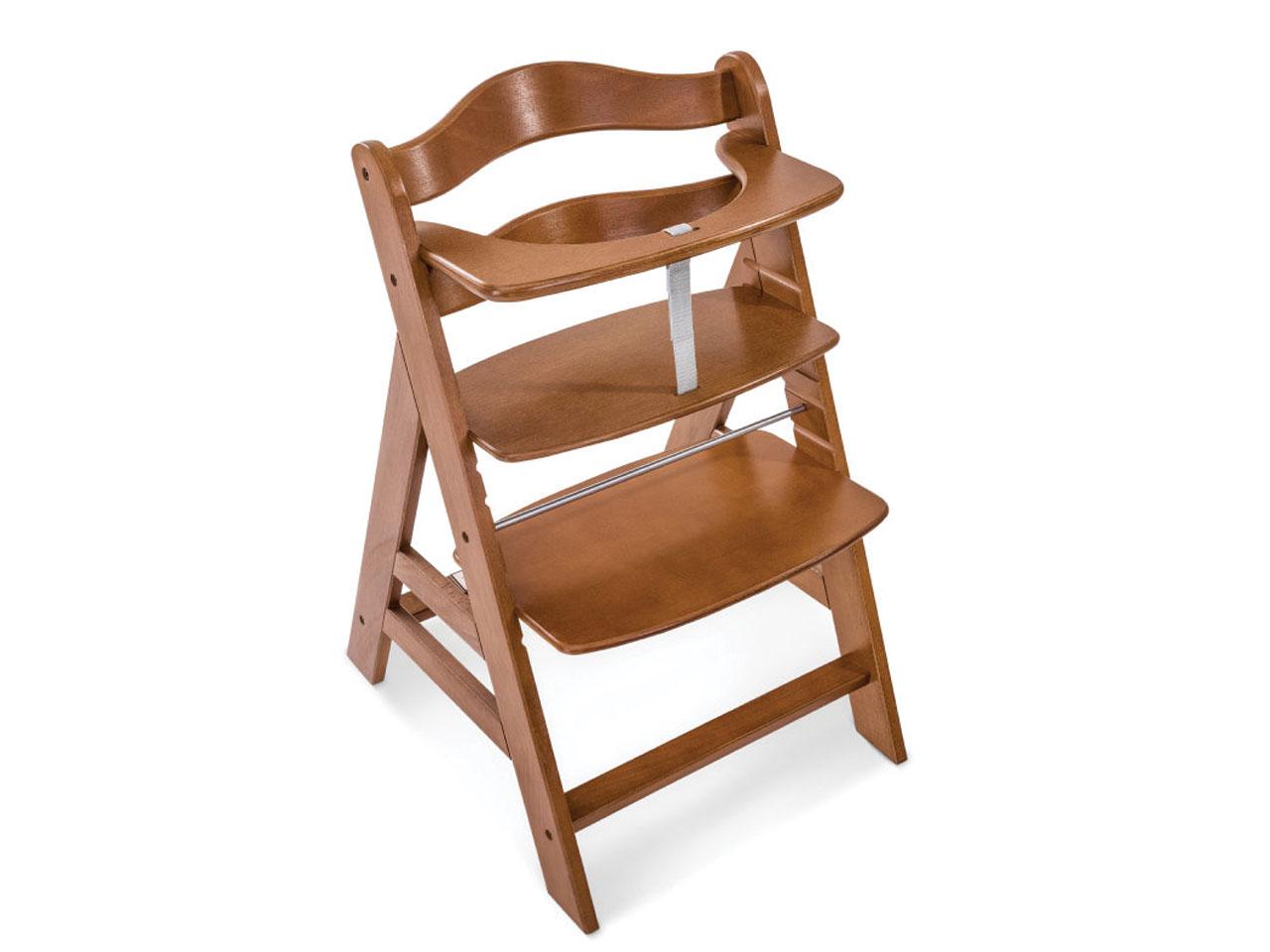 Jídelní židlička HAUCK Alpha Plus, dřevěná, oříšek