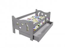 Dětská postel KAGU 70 x 140 cm, šedá
