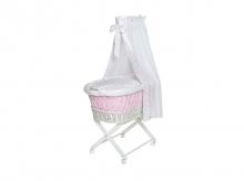 Košík na miminka SCHARDT Babsi, bílý, růžová srdíčka